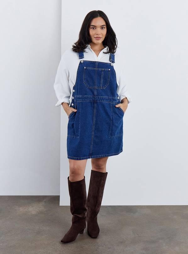 SIMPLY BE Denim Mini Dunagree Dress 26